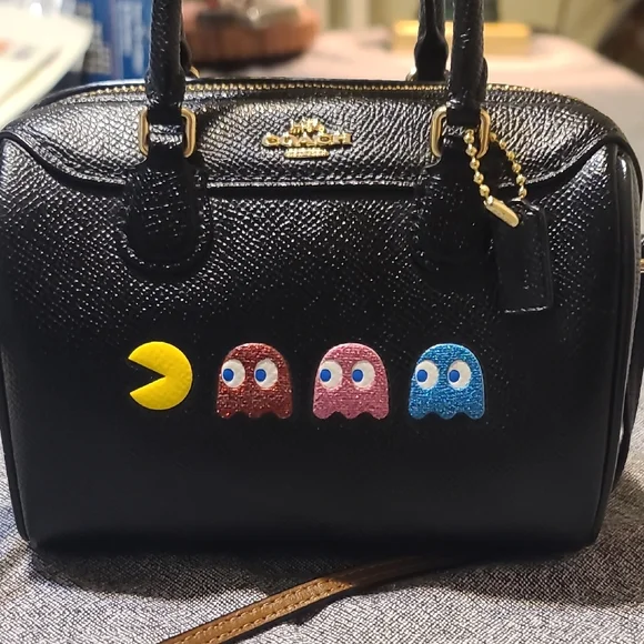 Coach Black Pac-Man Inspired Satchel - Picture 1 of 1